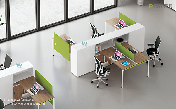 屏风式办公桌,定制办公职员桌,屏风工作位设计