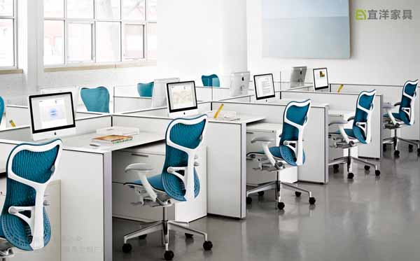 组合员工桌,网布人体工学椅,电脑桌