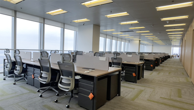 实心锥形脚开放式办公家具