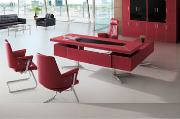 办公桌尺寸-皮质大班台-皮质办公家具-老板桌设计