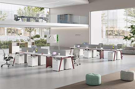 2024夏季新款米勒办公桌-公共员工办公桌-智能办公桌-办公桌